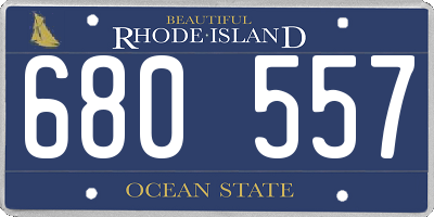 RI license plate 680557