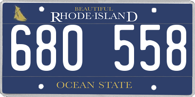 RI license plate 680558