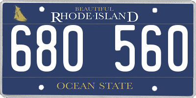 RI license plate 680560