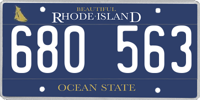 RI license plate 680563