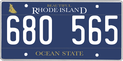 RI license plate 680565