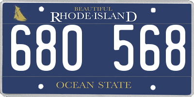 RI license plate 680568