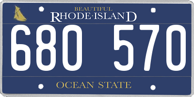 RI license plate 680570