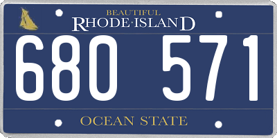 RI license plate 680571