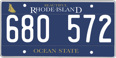 RI license plate 680572