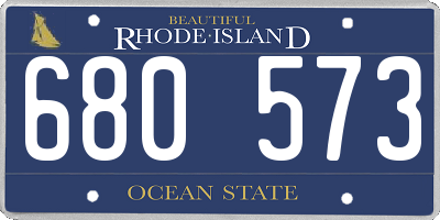 RI license plate 680573