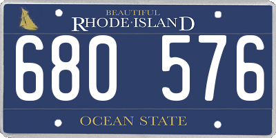 RI license plate 680576