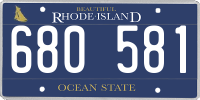 RI license plate 680581