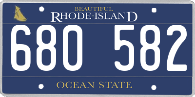 RI license plate 680582