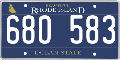 RI license plate 680583