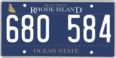 RI license plate 680584