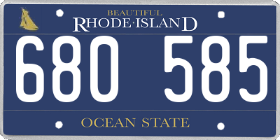 RI license plate 680585