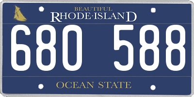 RI license plate 680588