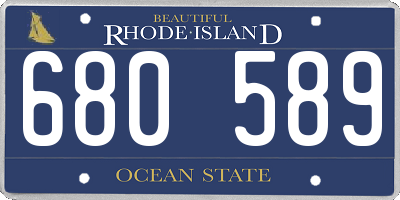 RI license plate 680589