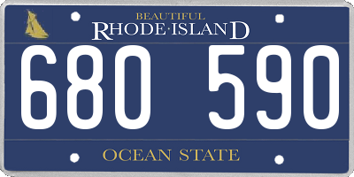 RI license plate 680590