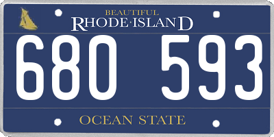 RI license plate 680593