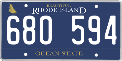 RI license plate 680594