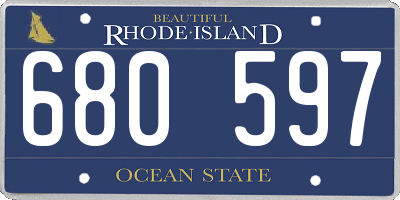 RI license plate 680597