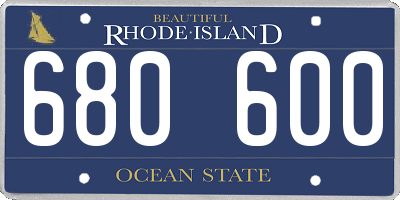 RI license plate 680600