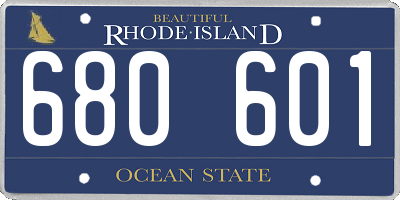 RI license plate 680601
