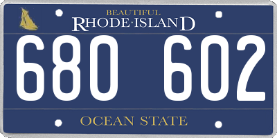RI license plate 680602
