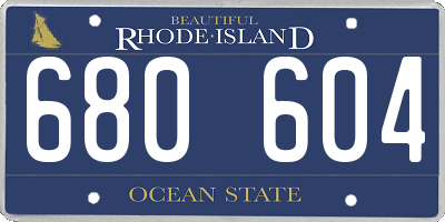 RI license plate 680604