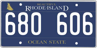 RI license plate 680606