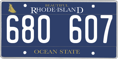 RI license plate 680607