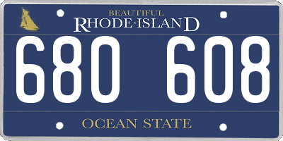 RI license plate 680608