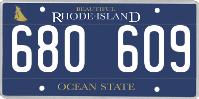 RI license plate 680609