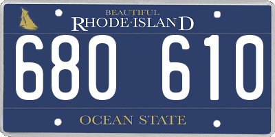 RI license plate 680610