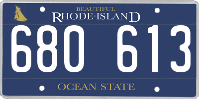 RI license plate 680613