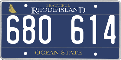 RI license plate 680614