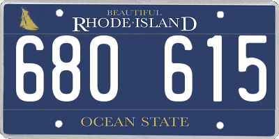 RI license plate 680615