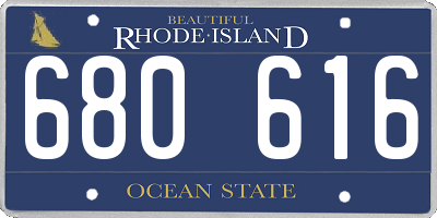 RI license plate 680616