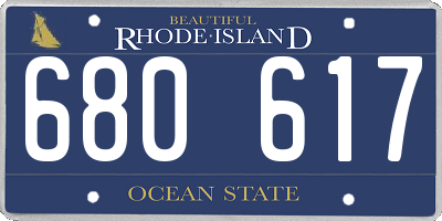 RI license plate 680617