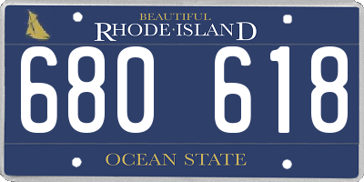 RI license plate 680618