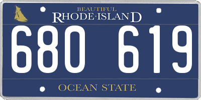 RI license plate 680619