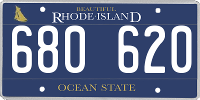 RI license plate 680620