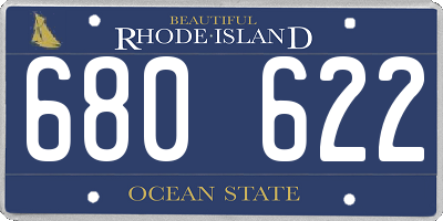 RI license plate 680622