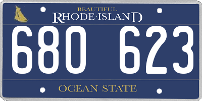 RI license plate 680623