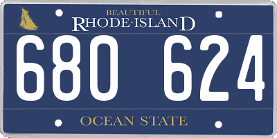 RI license plate 680624