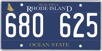 RI license plate 680625