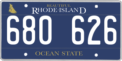 RI license plate 680626