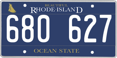 RI license plate 680627