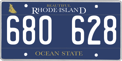 RI license plate 680628