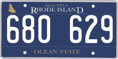 RI license plate 680629