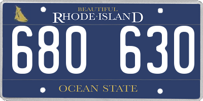 RI license plate 680630