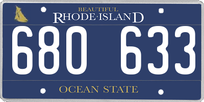 RI license plate 680633