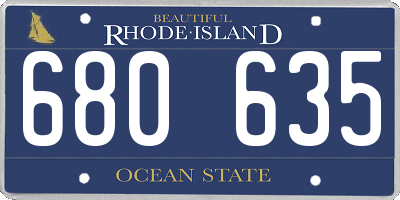 RI license plate 680635